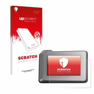 Parte frontale di una confezione del prodotto con il logo del marchio upscreen. Accanto è raffigurato il dispositivo KTM 1290 