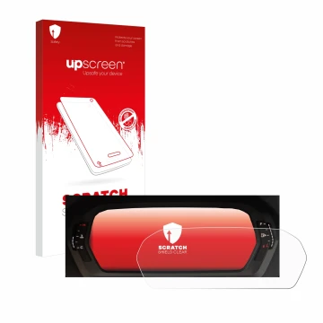 Parte frontale di una confezione del prodotto con il logo del marchio upscreen. Accanto è raffigurato il dispositivo Audi A3 2