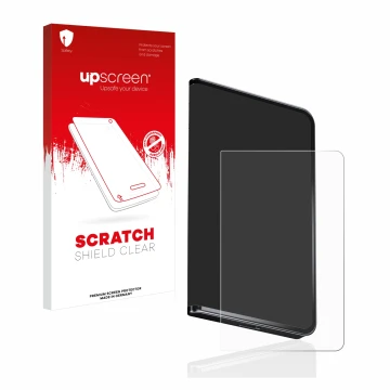 Parte frontale di una confezione del prodotto con il logo del marchio upscreen. Accanto è raffigurato il dispositivo Ledger St