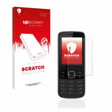 Parte frontale di una confezione del prodotto con il logo del marchio upscreen. Accanto è raffigurato il dispositivo Nokia 225