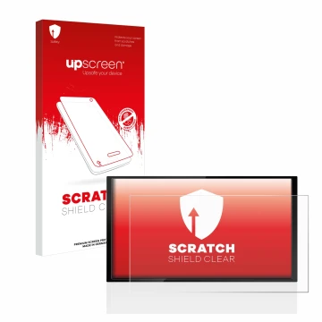 Parte frontale di una confezione del prodotto con il logo del marchio upscreen. Accanto è raffigurato il dispositivo Kenwood D