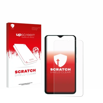 Parte frontale di una confezione del prodotto con il logo del marchio upscreen. Accanto è raffigurato il dispositivo Oscal C70