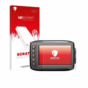 Parte frontale di una confezione del prodotto con il logo del marchio upscreen. Accanto è raffigurato il dispositivo Blueskyse