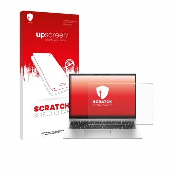 Parte frontale di una confezione del prodotto con il logo del marchio upscreen. Accanto è raffigurato il dispositivo HP EliteB