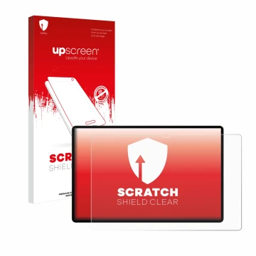 Parte frontale di una confezione del prodotto con il logo del marchio upscreen. Accanto è raffigurato il dispositivo Samsung G