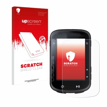 Parte frontale di una confezione del prodotto con il logo del marchio upscreen. Accanto è raffigurato il dispositivo iGPSPORT 