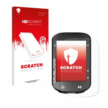 Parte frontale di una confezione del prodotto con il logo del marchio upscreen. Accanto è raffigurato il dispositivo iGPSPORT 