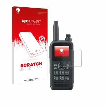 Parte frontale di una confezione del prodotto con il logo del marchio upscreen. Accanto è raffigurato il dispositivo Kenwood T