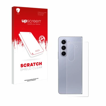 Parte frontale di una confezione del prodotto con il logo del marchio upscreen. Accanto è raffigurato il dispositivo Samsung G