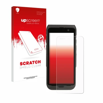 Parte frontale di una confezione del prodotto con il logo del marchio upscreen. Accanto è raffigurato il dispositivo Honeywell