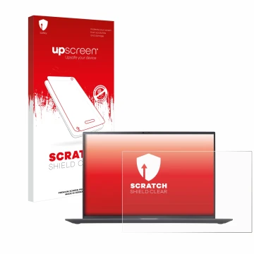 Parte frontale di una confezione del prodotto con il logo del marchio upscreen. Accanto è raffigurato il dispositivo LG gram 1