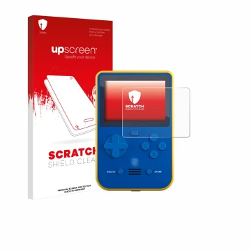 Parte frontale di una confezione del prodotto con il logo del marchio upscreen. Accanto è raffigurato il dispositivo Blaze Sup