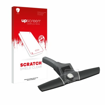 Parte frontale di una confezione del prodotto con il logo del marchio upscreen. Accanto è raffigurato il dispositivo Motocaddy