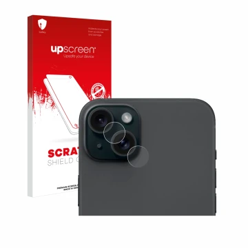 Parte frontale di una confezione del prodotto con il logo del marchio upscreen. Accanto è raffigurato il dispositivo Apple iPh