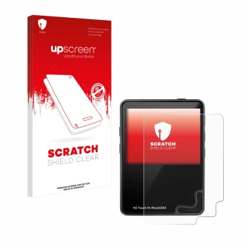 Parte frontale di una confezione del prodotto con il logo del marchio upscreen. Accanto è raffigurato il dispositivo HifiWalke