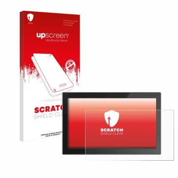 Parte frontale di una confezione del prodotto con il logo del marchio upscreen. Accanto è raffigurato il dispositivo Siemens S
