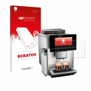 Parte frontale di una confezione del prodotto con il logo del marchio upscreen. Accanto è raffigurato il dispositivo Siemens E
