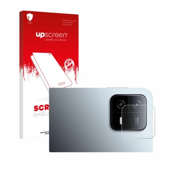 Parte frontale di una confezione del prodotto con il logo del marchio upscreen. Accanto è raffigurato il dispositivo Xiaomi Pa