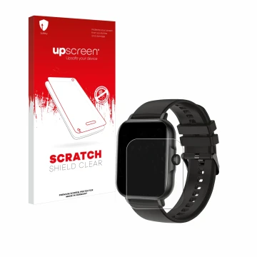 Parte frontale di una confezione del prodotto con il logo del marchio upscreen. Accanto è raffigurato il dispositivo AcclaFit 
