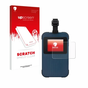 Parte frontale di una confezione del prodotto con il logo del marchio upscreen. Accanto è raffigurato il dispositivo Acer Endu