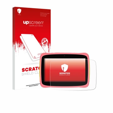 Parte frontale di una confezione del prodotto con il logo del marchio upscreen. Accanto è raffigurato il dispositivo Blackview