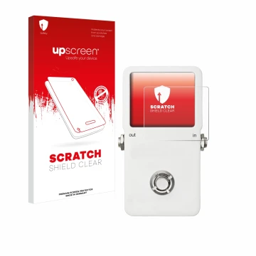 Parte frontale di una confezione del prodotto con il logo del marchio upscreen. Accanto è raffigurato il dispositivo TC Electr