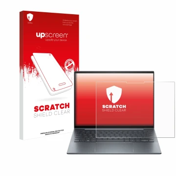 Parte frontale di una confezione del prodotto con il logo del marchio upscreen. Accanto è raffigurato il dispositivo HP Dragon