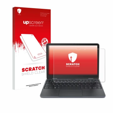 Parte frontale di una confezione del prodotto con il logo del marchio upscreen. Accanto è raffigurato il dispositivo Lenovo 30