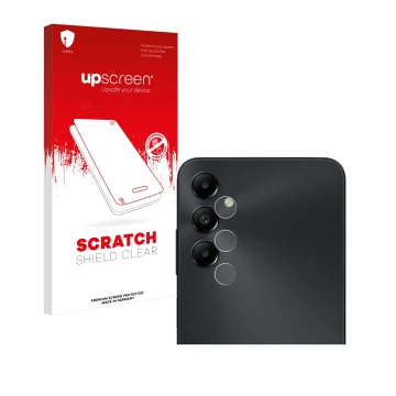 Parte frontale di una confezione del prodotto con il logo del marchio upscreen. Accanto è raffigurato il dispositivo Samsung G