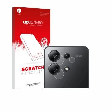 Parte frontale di una confezione del prodotto con il logo del marchio upscreen. Accanto è raffigurato il dispositivo Xiaomi Re