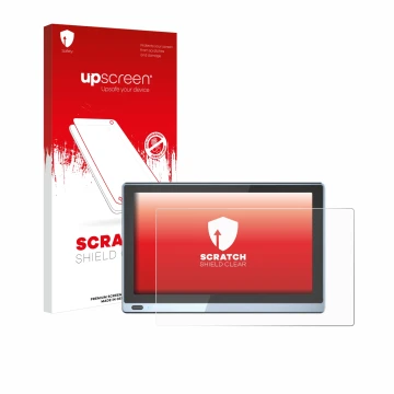 Parte frontale di una confezione del prodotto con il logo del marchio upscreen. Accanto è raffigurato il dispositivo Higole Go