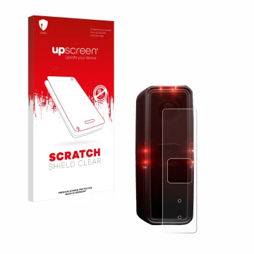 Parte frontale di una confezione del prodotto con il logo del marchio upscreen. Accanto è raffigurato il dispositivo Alps Alpi