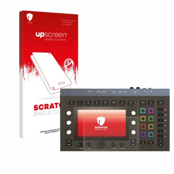 Parte frontale di una confezione del prodotto con il logo del marchio upscreen. Accanto è raffigurato il dispositivo Waldorf I