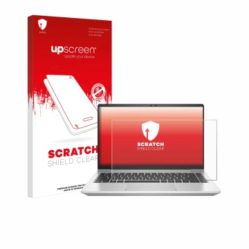Parte frontale di una confezione del prodotto con il logo del marchio upscreen. Accanto è raffigurato il dispositivo HP ProBoo