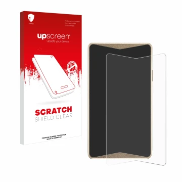 Parte frontale di una confezione del prodotto con il logo del marchio upscreen. Accanto è raffigurato il dispositivo ELLIPAL T