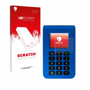 Parte frontale di una confezione del prodotto con il logo del marchio upscreen. Accanto è raffigurato il dispositivo REINER SC