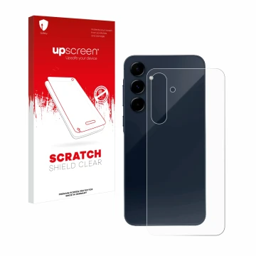 Parte frontale di una confezione del prodotto con il logo del marchio upscreen. Accanto è raffigurato il dispositivo Samsung G