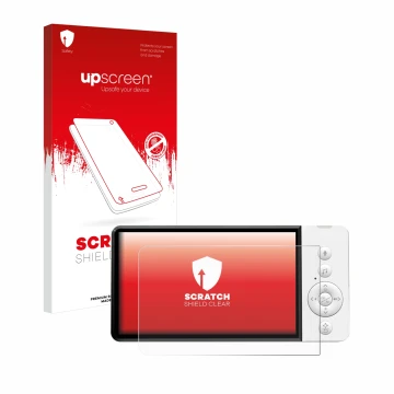 Parte frontale di una confezione del prodotto con il logo del marchio upscreen. Accanto è raffigurato il dispositivo GHB ABM72