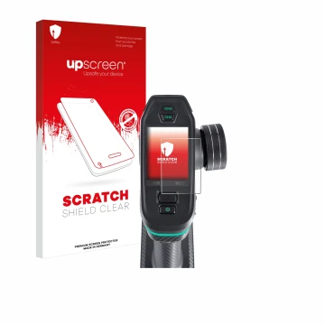 Parte frontale di una confezione del prodotto con il logo del marchio upscreen. Accanto è raffigurato il dispositivo DumboRC D