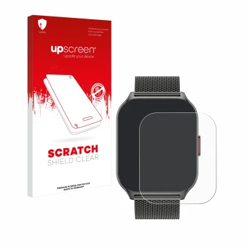Parte frontale di una confezione del prodotto con il logo del marchio upscreen. Accanto è raffigurato il dispositivo Zoskvee P