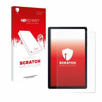 Parte frontale di una confezione del prodotto con il logo del marchio upscreen. Accanto è raffigurato il dispositivo Samsung G