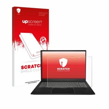 Parte frontale di una confezione del prodotto con il logo del marchio upscreen. Accanto è raffigurato il dispositivo MSI Summi