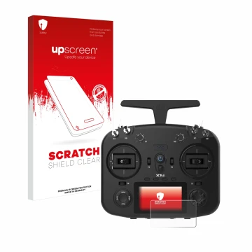 Parte frontale di una confezione del prodotto con il logo del marchio upscreen. Accanto è raffigurato il dispositivo FrSky TWI