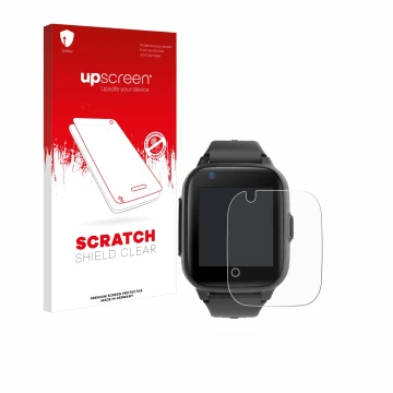 Parte frontale di una confezione del prodotto con il logo del marchio upscreen. Accanto è raffigurato il dispositivo Leotec Ki