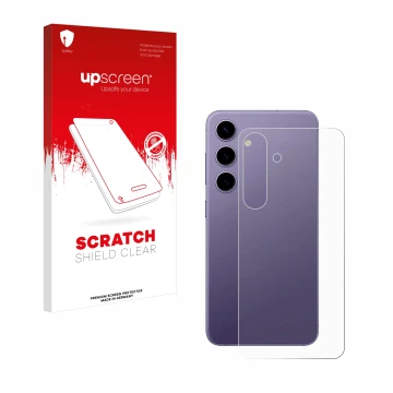 Parte frontale di una confezione del prodotto con il logo del marchio upscreen. Accanto è raffigurato il dispositivo Samsung G