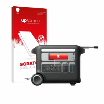 Parte frontale di una confezione del prodotto con il logo del marchio upscreen. Accanto è raffigurato il dispositivo Anker SOL