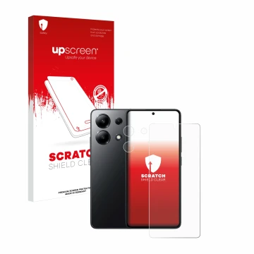 Parte frontale di una confezione del prodotto con il logo del marchio upscreen. Accanto è raffigurato il dispositivo Xiaomi Re