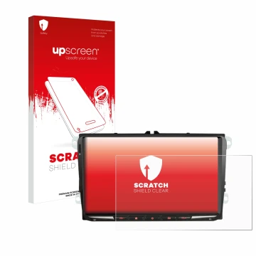 Parte frontale di una confezione del prodotto con il logo del marchio upscreen. Accanto è raffigurato il dispositivo Erisin ES