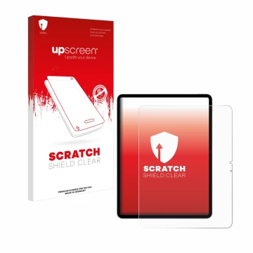 Parte frontale di una confezione del prodotto con il logo del marchio upscreen. Accanto è raffigurato il dispositivo Apple iPa