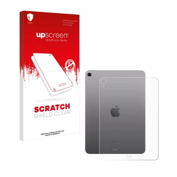 Parte frontale di una confezione del prodotto con il logo del marchio upscreen. Accanto è raffigurato il dispositivo Apple iPa